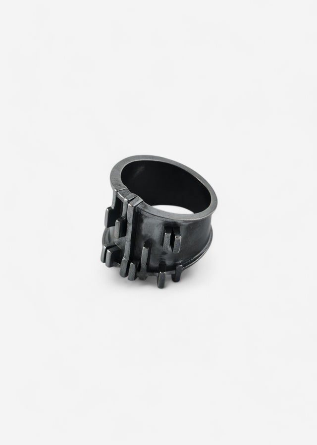 STRUGA STRUGA Brutalism V.3 Silver Ring - brutalist sterling silver ring handcrafted Bali - view 3
