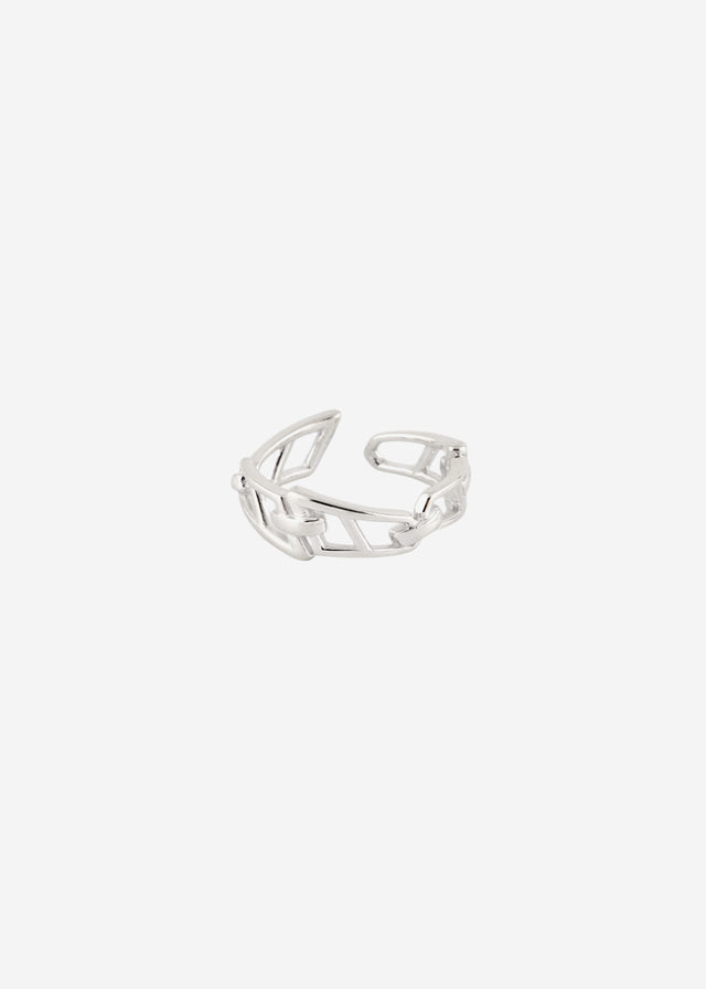 STRUGA Signature Link Silver Ring V.1 - minimalist sterling silver ring handcrafted Bali - view 5