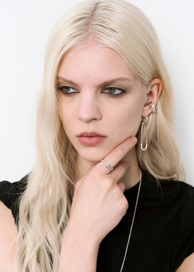 STRUGA Signature Link Silver Ring V.1 - minimalist sterling silver ring handcrafted Bali - view 6