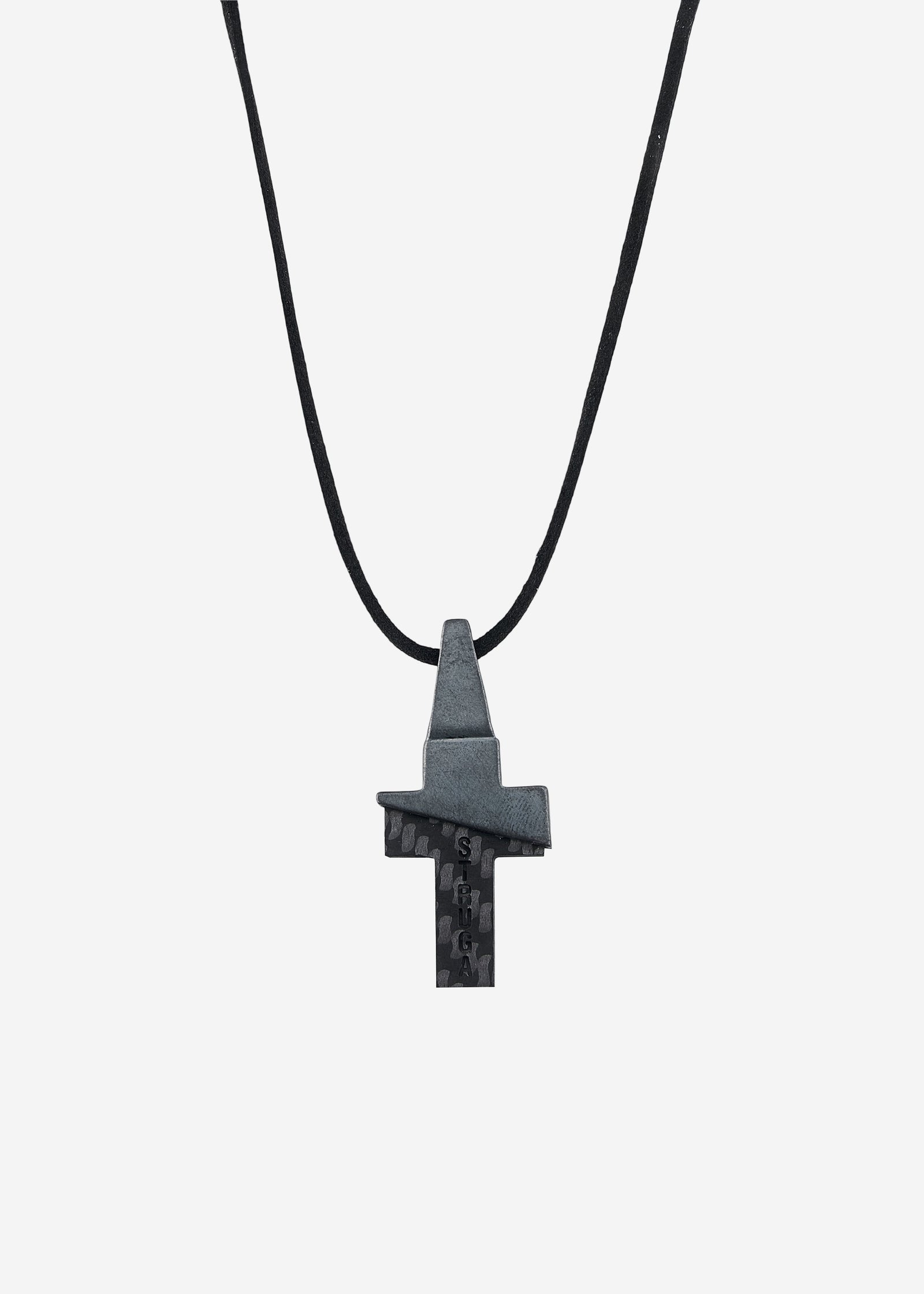 Крест STRUGA Signature Cross V.3 из тёмного серебра 925