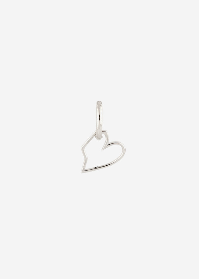 STRUGA Classic + Small Wired Heart Silver Earrings - deconstructed sterling silver earrings handcrafted Bali