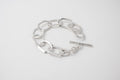 STRUGA STRUGA Medium Blade Link Silver Bracelet with Toggle - edgy sterling silver bracelet handcrafted Bali