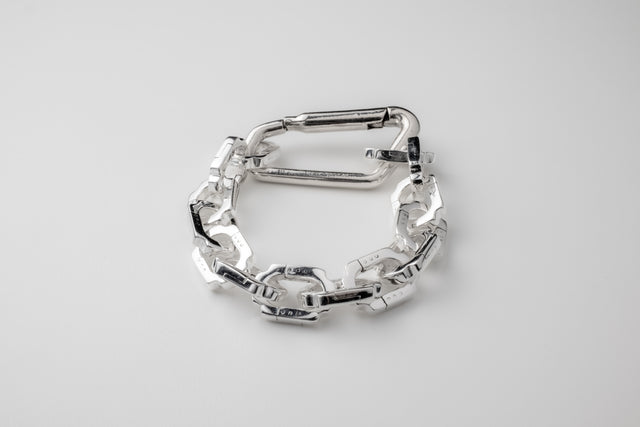 STRUGA STRUGA Mini Blade Link Silver Bracelet with Carabiner - edgy sterling silver bracelet handcrafted Bali - view 6