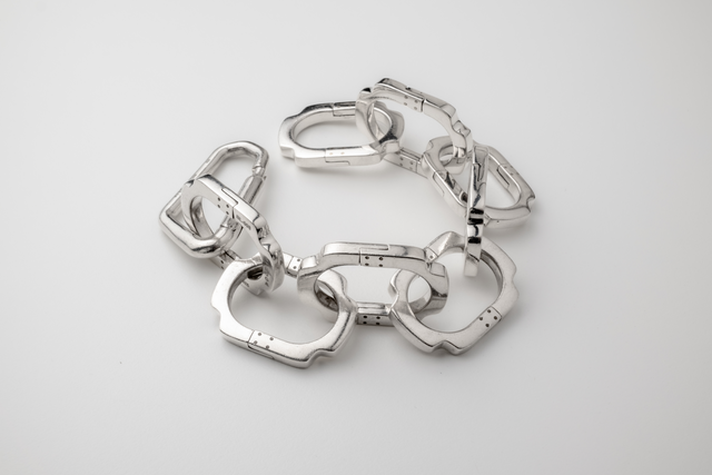 STRUGA STRUGA Blade Big Links Silver Bracelet - edgy sterling silver bracelet handcrafted Bali