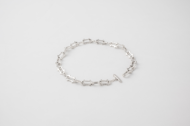 STRUGA STRUGA Thorn Link Silver Bracelet with Toggle - edgy sterling silver bracelet handcrafted Bali