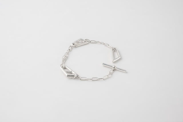 STRUGA STRUGA Asymmetric Minimalist Silver Bracelet - deconstructed sterling silver bracelet handcrafted Bali