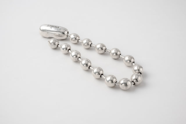 STRUGA STRUGA Silver Beaded Bracelet with Capsule Lock - dark minimalist silver beaded bracelet handcrafted Bali - view 3