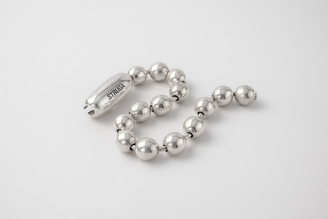 STRUGA STRUGA Silver Beaded Bracelet with Capsule Lock - dark minimalist silver beaded bracelet handcrafted Bali - view 4