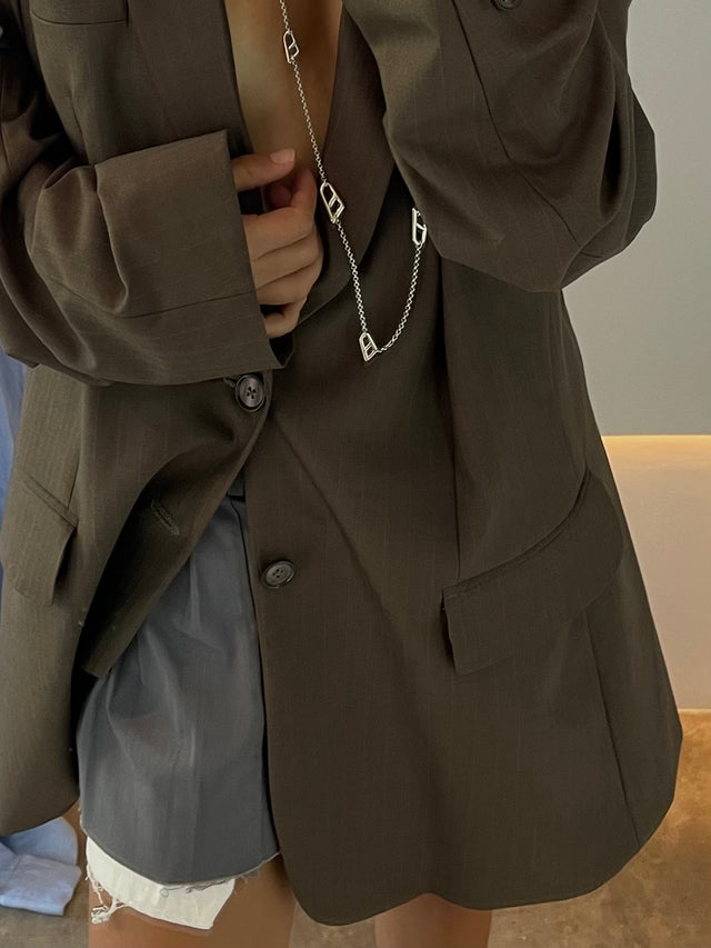 STRUGA Long Signature Link Silver Chain - signature sterling silver necklace handcrafted Bali - view 8