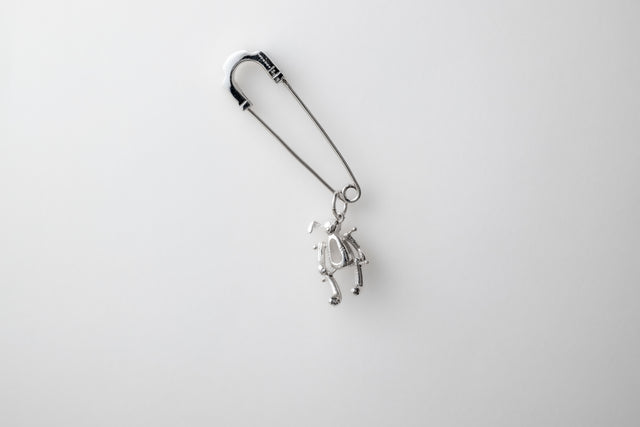 STRUGA Pin + Bear Rabbit Silver Earrings - deconstructed sterling silver earrings handcrafted Bali - view 4
