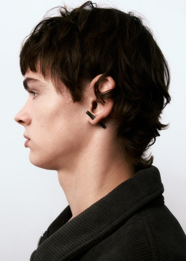 STRUGA Earring Double Thorn (L) #2 - edgy sterling silver earrings handcrafted Bali - view 2