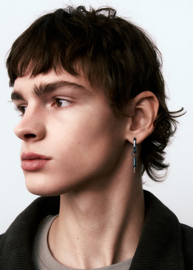 STRUGA Earring Thorn + (S) size Thorn frame with transparent tourmaline #23 - edgy sterling silver earrings handcrafted Ba...