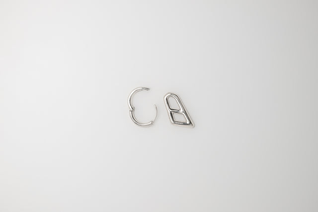 STRUGA Classic + Signature Link Medium Silver Earrings - deconstructed sterling silver earrings handcrafted Bali - view 7