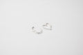STRUGA Classic + Small Wired Heart Silver Earrings - deconstructed sterling silver earrings handcrafted Bali - view 5
