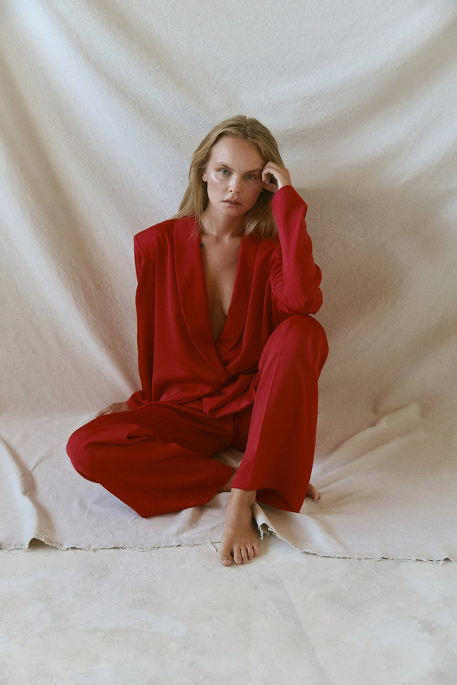 STRUGA WAGI Oversize Costume - Red - contemporary sterling silver clothing handcrafted Bali