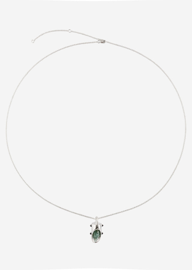 STRUGA Thorn Amulet #1 Silver Necklace - edgy sterling silver necklace handcrafted Bali - view 3