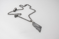 STRUGA Asymmetric Destroyed Silver Necklace - deconstructed sterling silver necklace handcrafted Bali