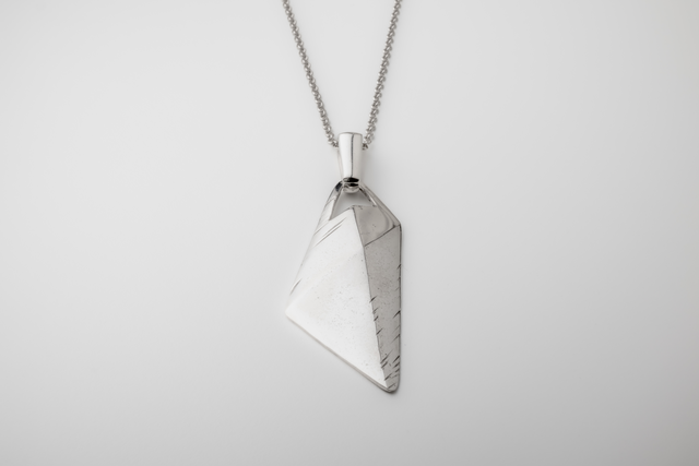 STRUGA Signature Pyramid Silver Necklace - signature sterling silver necklace handcrafted Bali - view 5