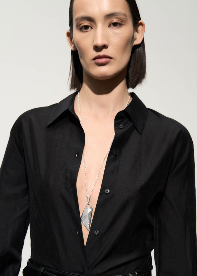 STRUGA Signature Pyramid Silver Necklace - signature sterling silver necklace handcrafted Bali - view 2