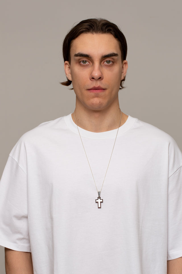 STRUGA Cross Bloody Silver Necklace - dark fashion sterling silver necklace handcrafted Bali - view 2