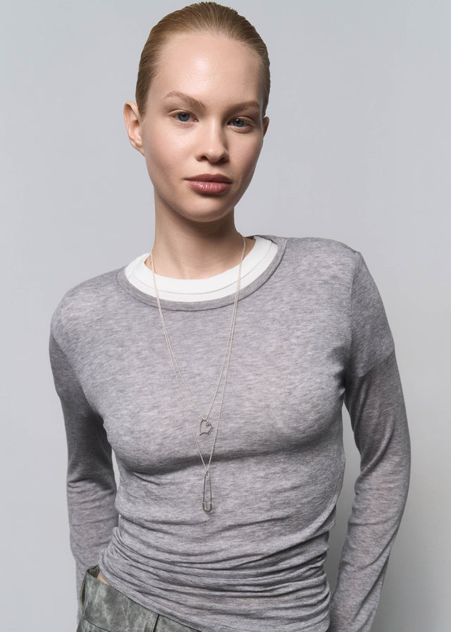 STRUGA Pin Silver Necklace - industrial sterling silver necklace handcrafted Bali - view 5