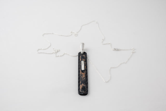 STRUGA Big Line Classic Silver Necklace - minimalist sterling silver necklace handcrafted Bali - view 3