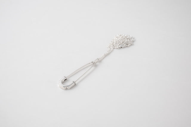 STRUGA Pin Silver Necklace - industrial sterling silver necklace handcrafted Bali