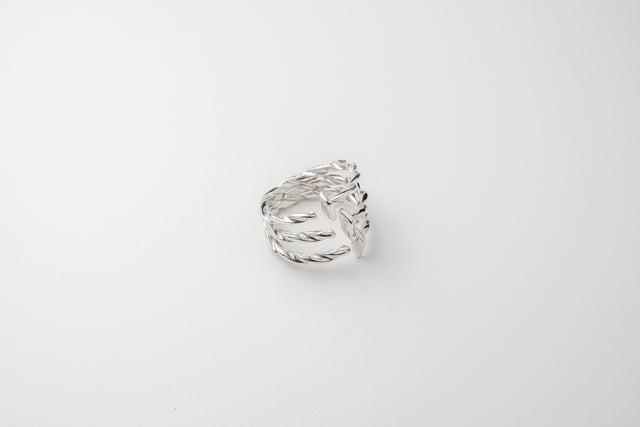 STRUGA Triple Drill Silver Ring - industrial sterling silver ring handcrafted Bali - view 5