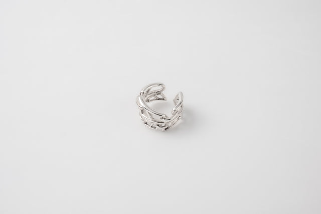 STRUGA Double Line Signature Link Silver Ring - signature sterling silver ring handcrafted Bali - view 4