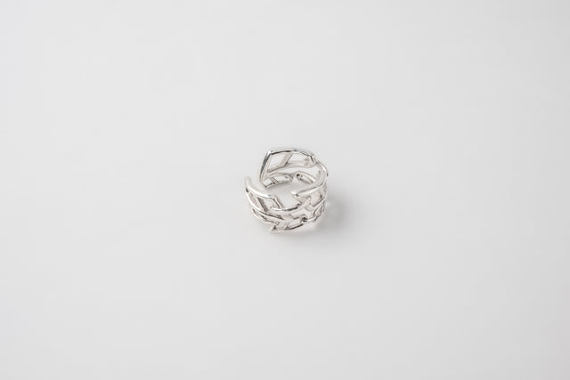 STRUGA Double Line Signature Link Silver Ring - signature sterling silver ring handcrafted Bali - view 6