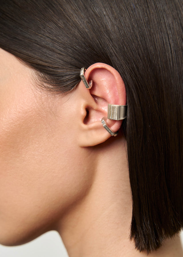 STRUGA Brutalism V.1 Cuff (M) - brutalist sterling silver cuff bracelet handcrafted Bali - view 2